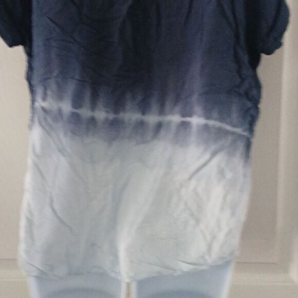 Beachlunchlounge blue tie dye button down shirt  Sz L EUC - Picture 5 of 7